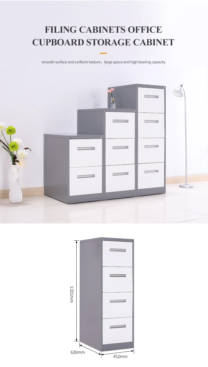 Customized Easy Assemble Office Steel Storage Lateral File Cabinet Vertical Metal 4 Drawer Filing Steel Cabinet