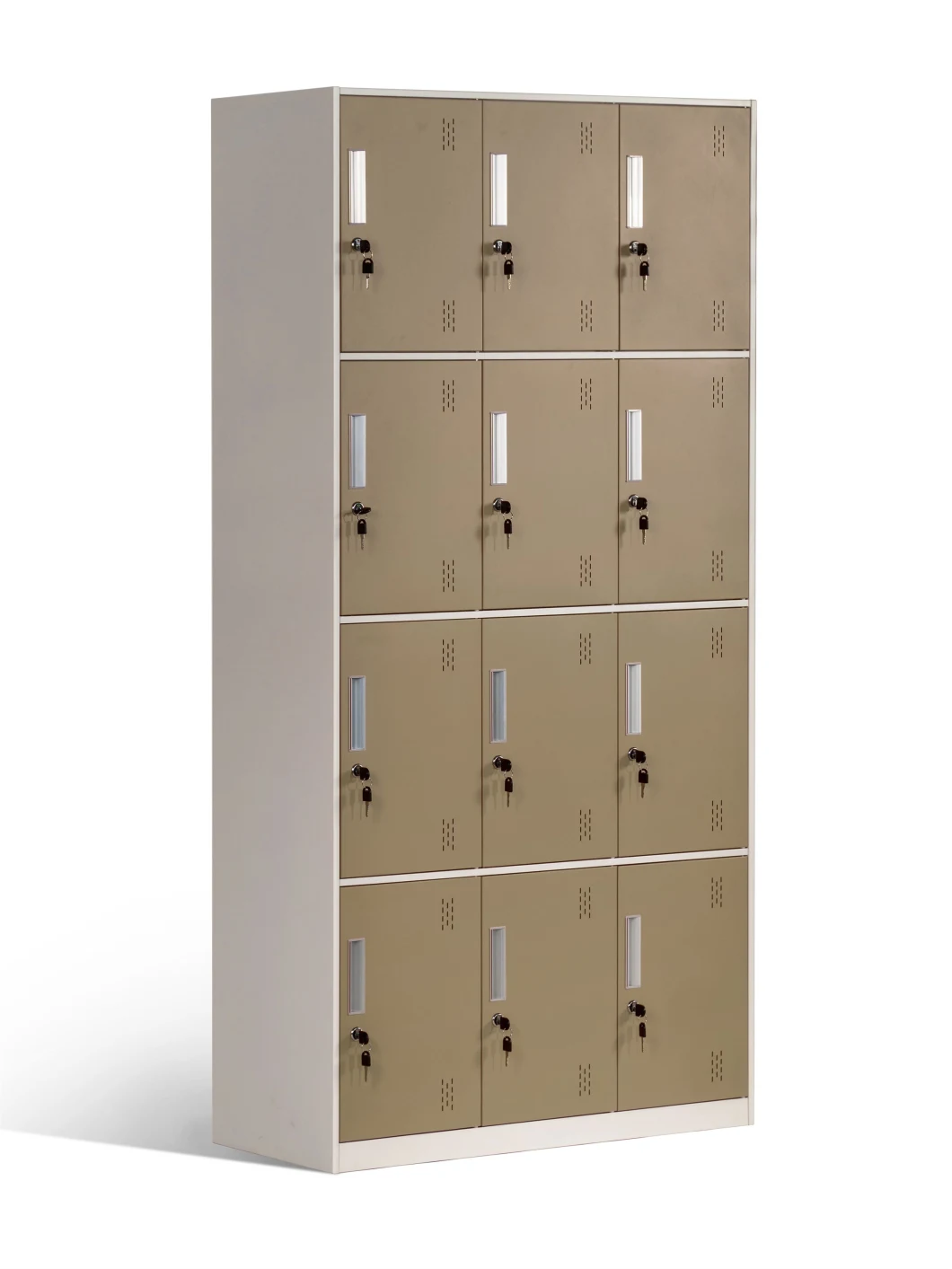 Brown Multiple 12 Doors Duty Bag Gear Locker for Airport Supermarket Cinema