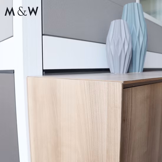 High Quality Modern No Handle Design Under Desk Melamine Wooden Mobile Pedestal Cabinet