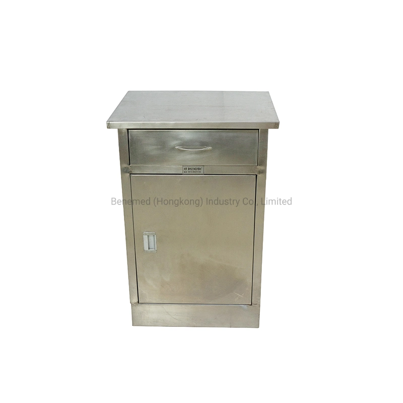 Hospital Furniture ABS Stainless Steel Bedside Cabinet Medical Bedside Locker