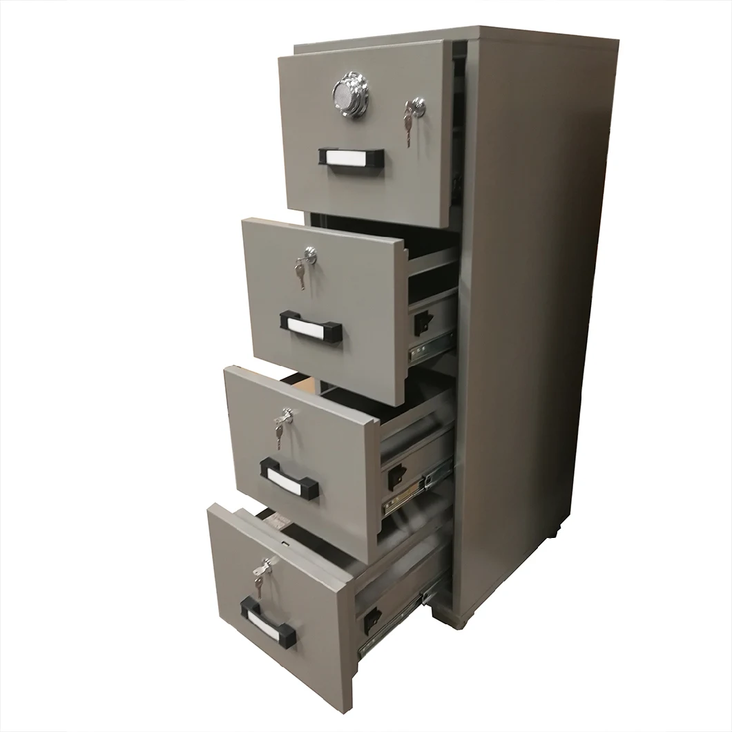 Fire Resistant Filing Cabinet with 4 Drawer for Office Use, Fireproof 4 Drawer Storage Cabinet, 4 Drawer File Cabinet