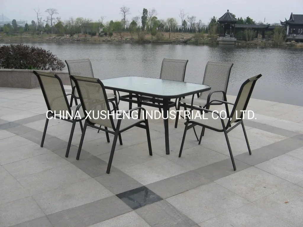 Chaise et table en rotin pour salle à manger d'extérieur ou d'intérieur, cadre en métal résistant