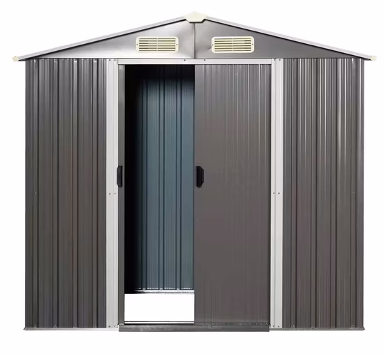 Abri de jardin extérieur en métal pour stockage d'outils utilitaires, toit plat incliné