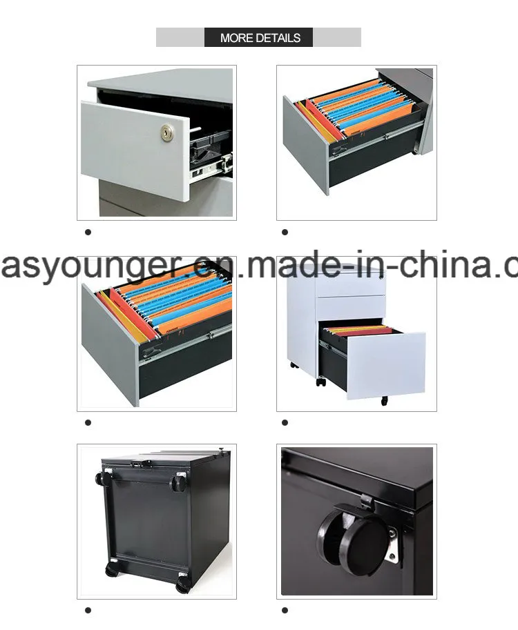 Cheap Lowes Mobilier de bureau latéral 2 tiroirs Classeur en acier inoxydable