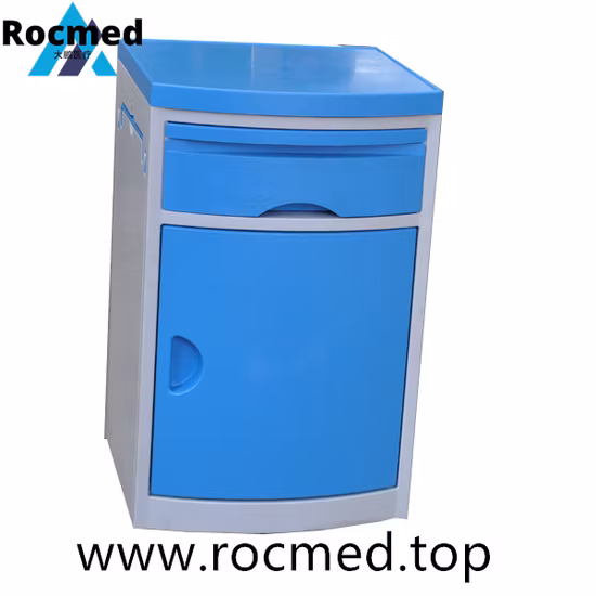 Casier de chevet en plastique ABS d'hôpital de produits médicaux sur roulettes