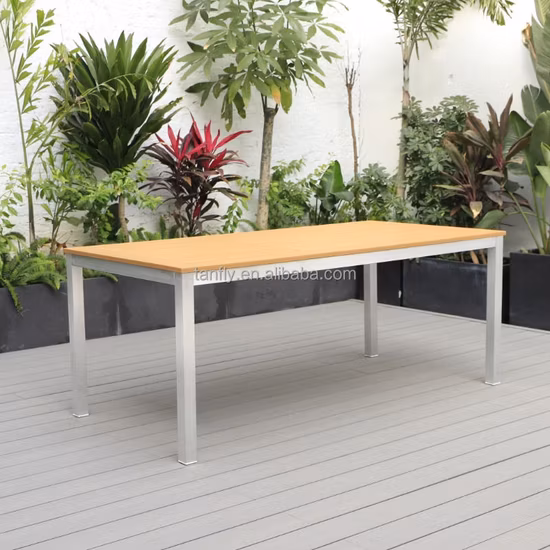 OEM&ODM Gain de place Table rectangulaire à manger et chaise empilable Seater Patio Outdoor Furniture Garden Kd Sofa Set