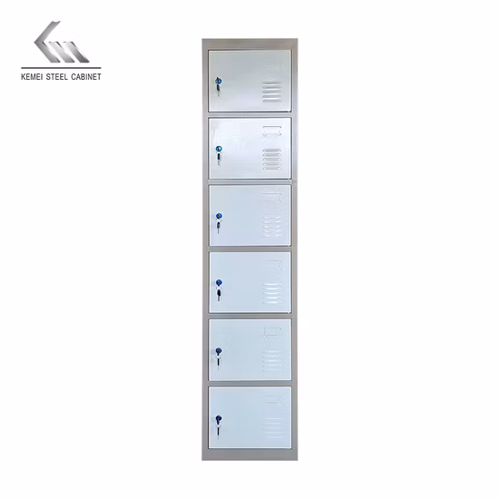 Module de stockage multiple de salle de changement de double niveau de gymnase de lycée 6 casiers en acier de porte